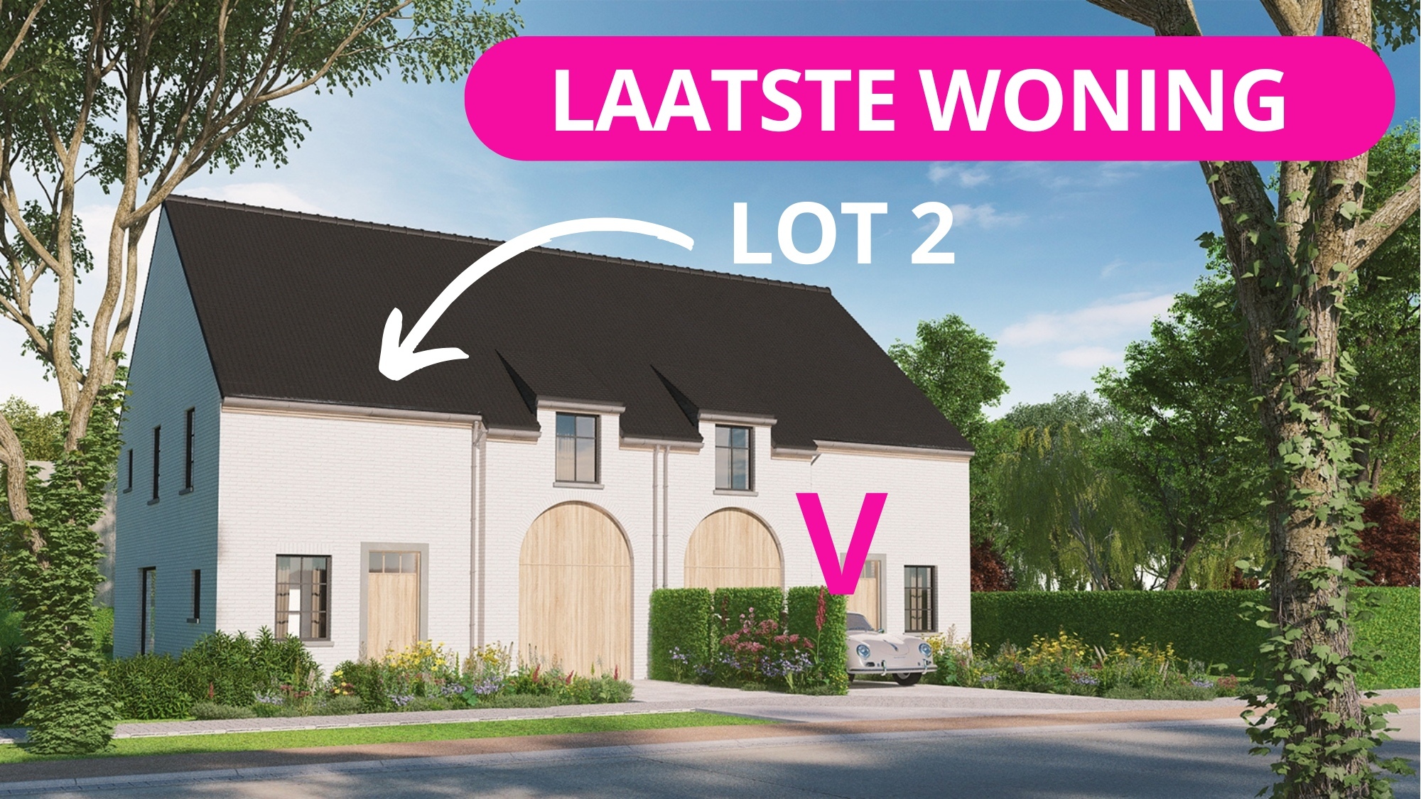 LAATSTE WONING  - Pastoriestijl - nieuwbouw met 4 slpk, en GROTE Zuidgerichte tuin te Oedelem - OPP; 853 m²
