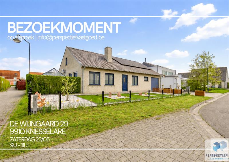 BEZOEKMOMENT ZATERDAG 23/05 VAN 9U TOT 11U | UITSTEKEND GELEGEN GELIJKVLOERSE WONING - 1