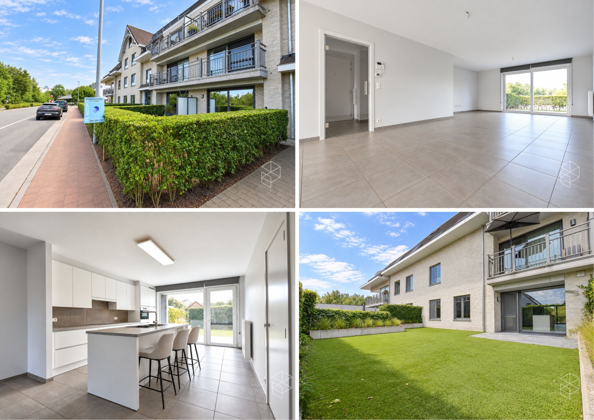Rustig gelegen groot gelijkvloers appartement met 2 slaapkamers, voor- én achtertuin met terras